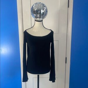 Ann Taylor Elegant Black Long Sleeve Top